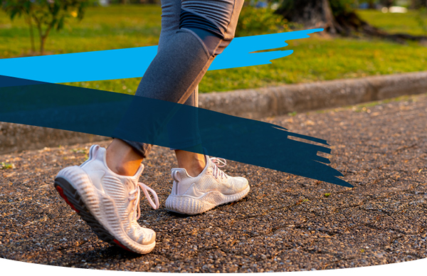 feet of woman walking