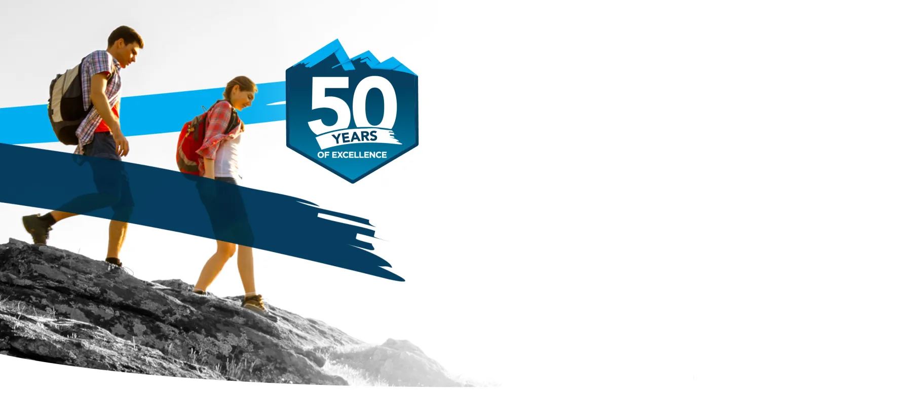 Hikers and 50 Years logo